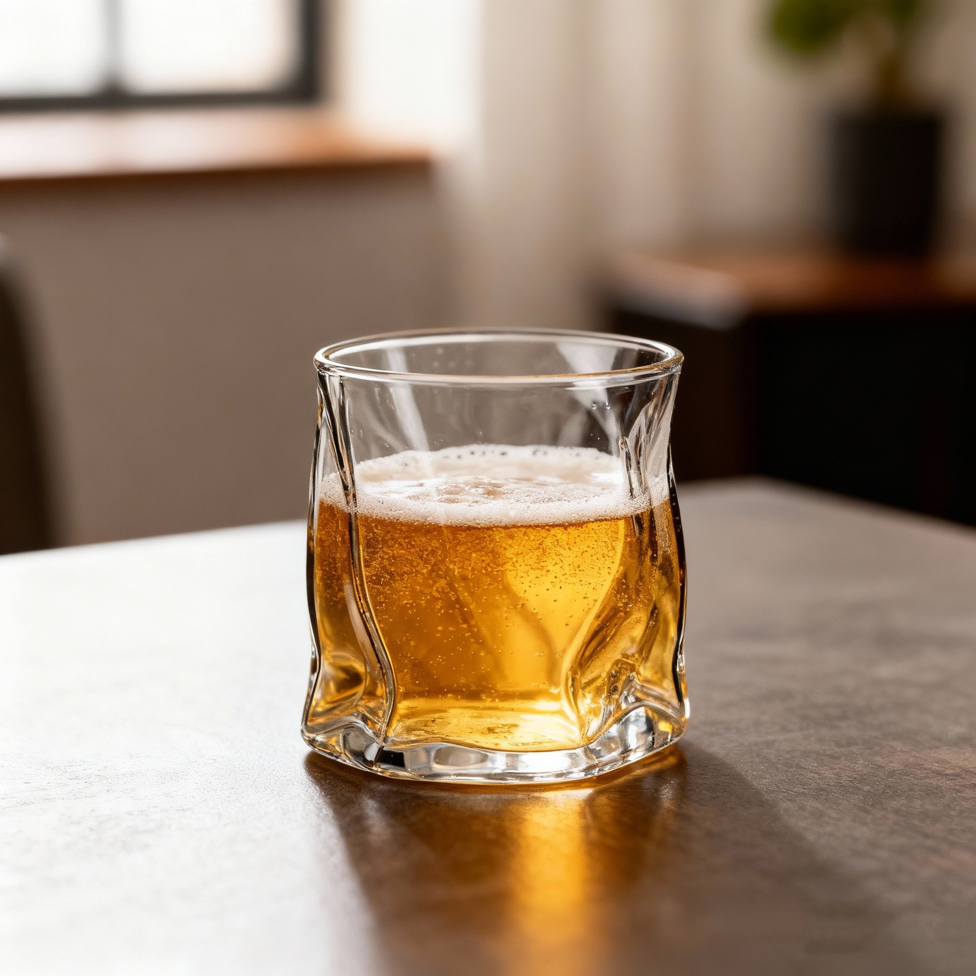 Vaso de whisky al por mayor irregular onda copa de agua copa de vidrio copa de bebida copa de vino copa de cerveza logotipo