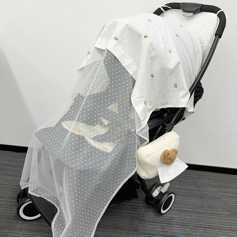 Korean Malolotte Baby Stroller Mosquito Net Sunshade Cover Anti-mosquito Curtain Universal Going Out Blanket Windshield