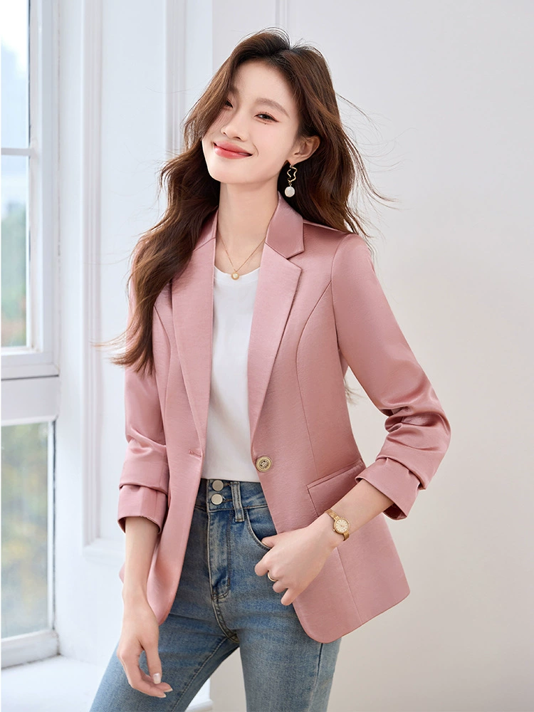 Fuchsia autumn classic suit jacket, simple cut