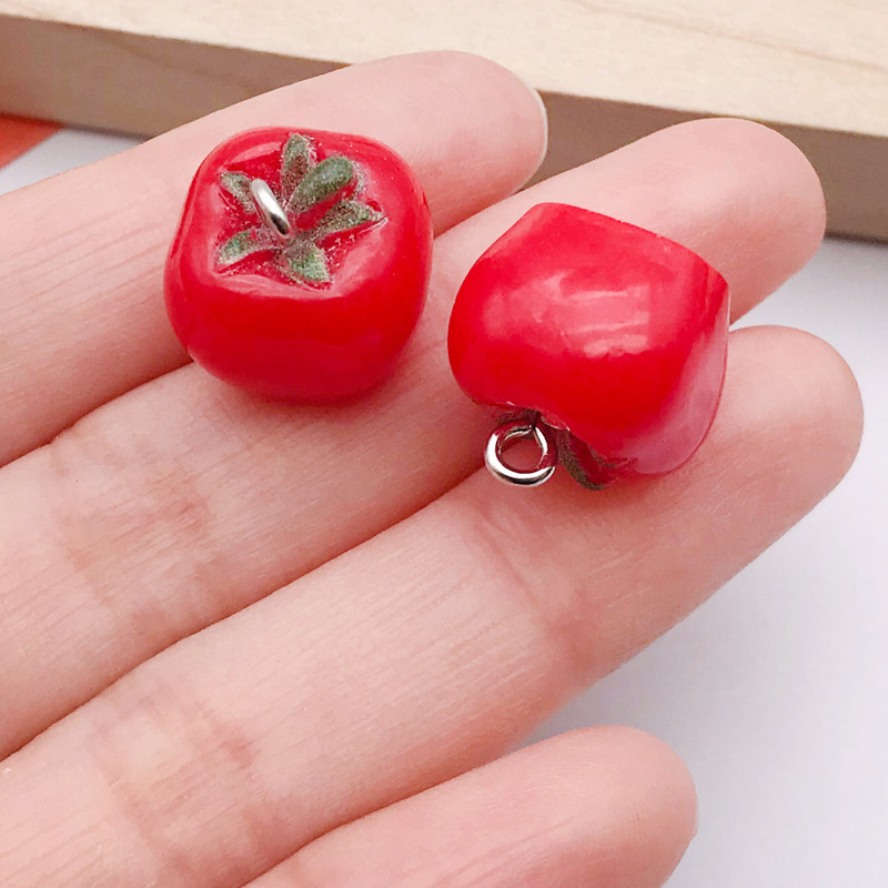 食玩树脂仿真立体水果苹果草莓樱桃辣椒钥匙挂件吊坠DIY饰品配件|undefined