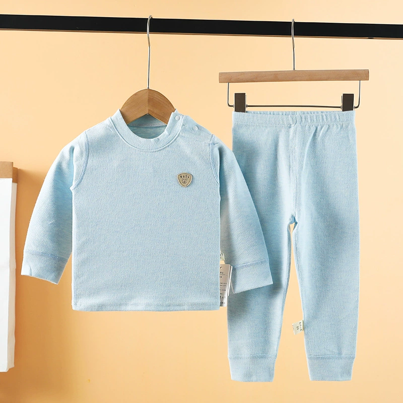 Детский утолщенный осенний костюм Shusong без костей, 300 г, цветное хлопковое нижнее белье из хлопка для малышей, платье и кальсоны для мальчиков