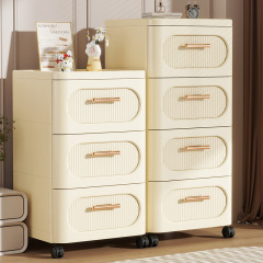 收纳柜抽屉式收纳箱带轮客厅零食储物柜卧室床头柜玩具衣服储物柜