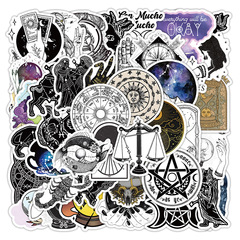 52 Pieces of Cross-border New Astrology Zodiac Doodle Sticker DIY Luggage Notebook Decor Waterproof Sticker