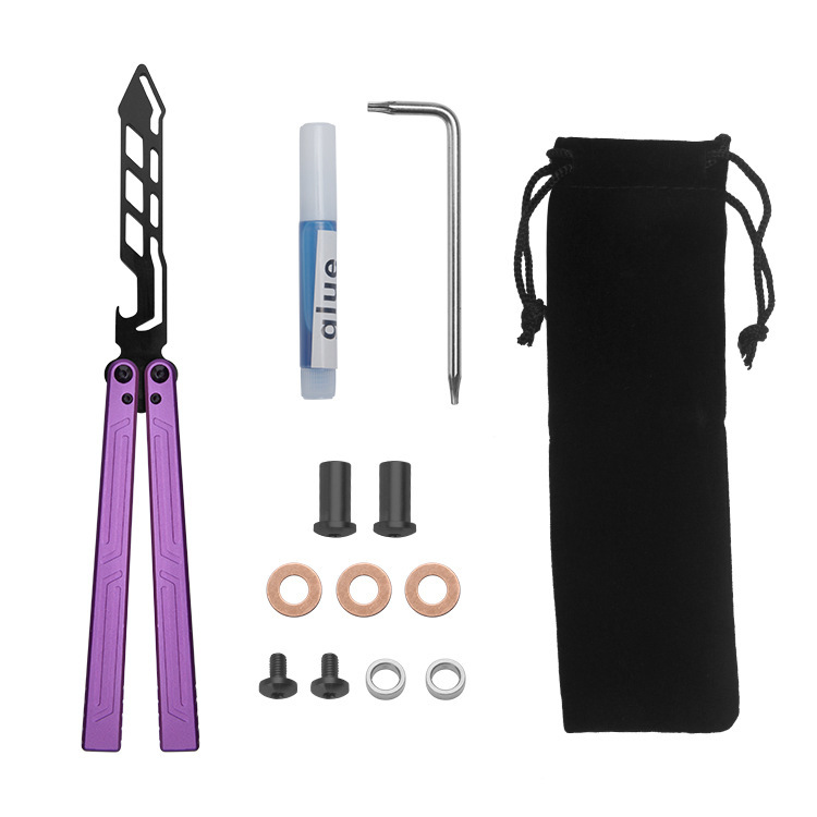 Cuchillo de mariposa CSGO periférico al aire libre práctica cuchillo no corte mango de aluminio entrenamiento cuchillo plegable práctica herramienta en stock al por mayor