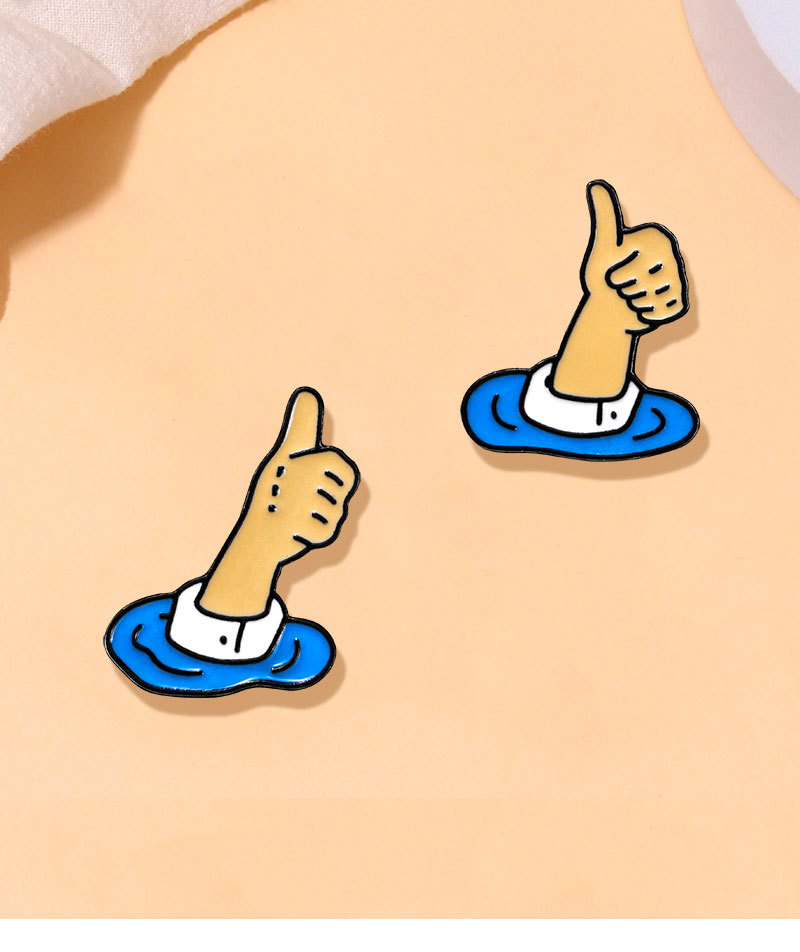 6g Weight Cute Pin Cartoon Character Hand Alloy Enamel Unisex Brooches