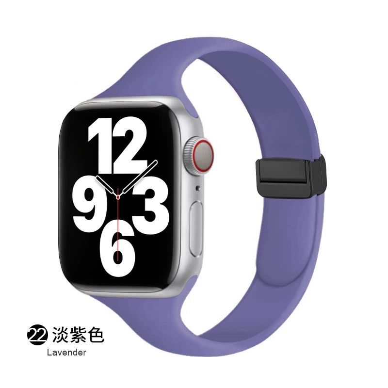 Совместимый ремешок Apple Watch всей линейки, можно использовать 14 мм магнитную складную застежку, силиконовый ремешок для маленькой талии Apple