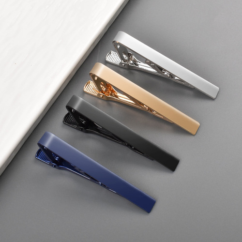 Alibaba.com New Style Cross-border Clothing Silk Tie Clip Copper Men Minimalist Shirt Suit Tie Clip In Stock
