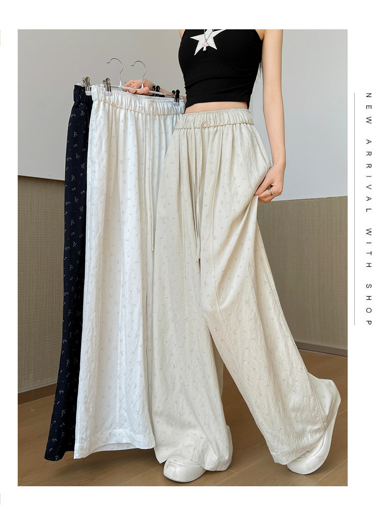 Quần culottes nữ ống rộng chất liệu lụa mỏng, phong cách cổ điển, dáng suông rủ — Phiên bản kéo dài của Rice Grey chi tiết 31