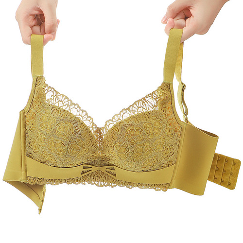 Live Stream Silk Protein Lace Adjustment Style Underwear Thin Top Thick Bottom Small Cup Push-up Bra Anti-Sag Brassiere