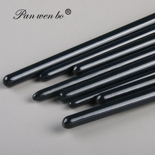 Panwenbo cross-border 12-piece black rod copper tube nylon oil paint brush set gouache acrylic brush art painting brush