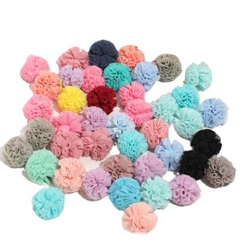 蕾丝毛绒球弹力网纱毛球彩色单色鞋服帽手工DIY饰品配件源头工厂