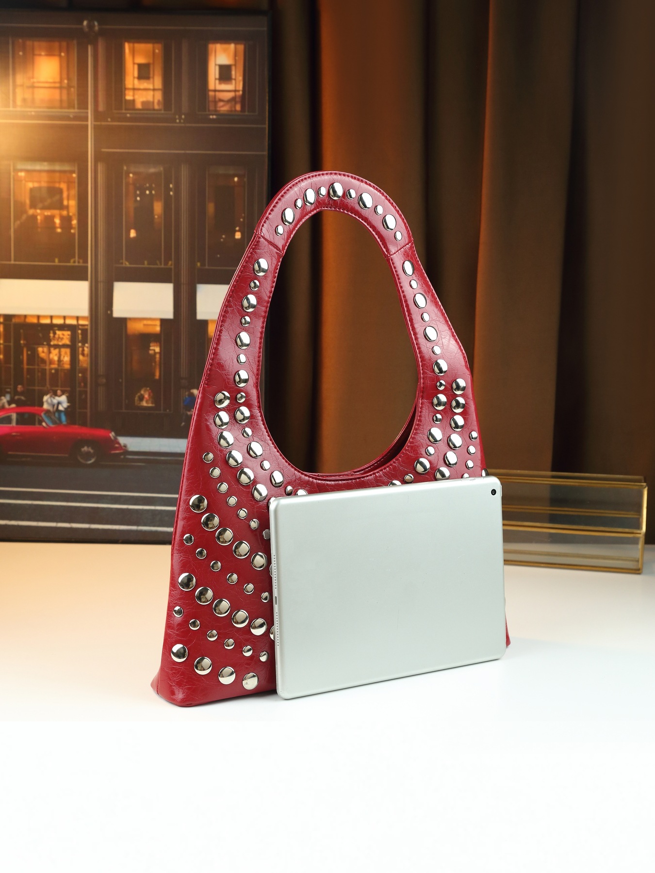 Borsa a mano con borchie da donna borsa a spalla stile punk cool_voghion.com
