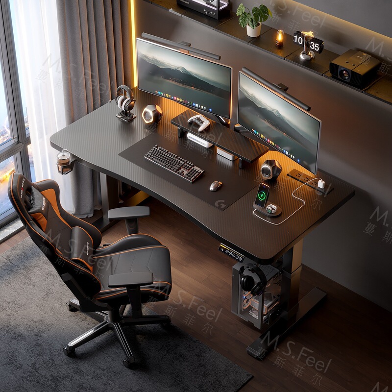 Electric Adjustable Table, Solid Wood Computer Table, Home Gaming E-Sports Table, Smart Adjustable Desktop Office Desk, Workbench Electric Adjustable Table, Solid Wood Computer Table, Home Gaming E-Sports Table, Smart Adjustable Desktop Office Desk, Workbench