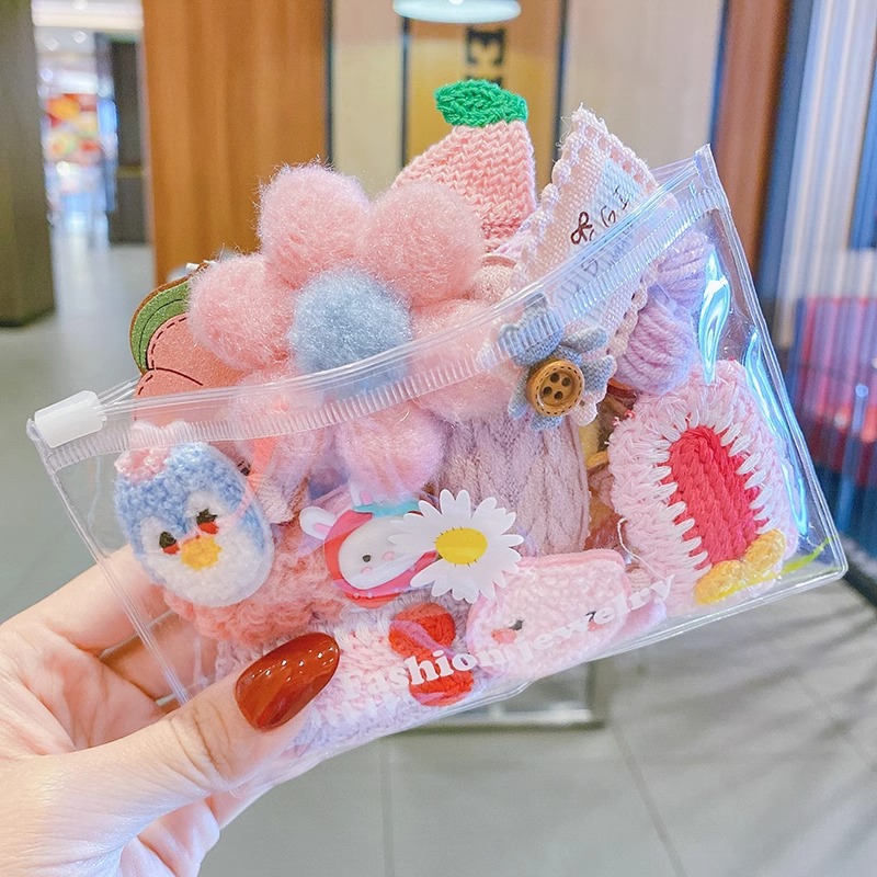 Otoño y invierno niños clip de pelo de dibujos animados peluche clip de pelo lindo bebé roto clip de pelo princesa coreana joyas para el pelo de chicas