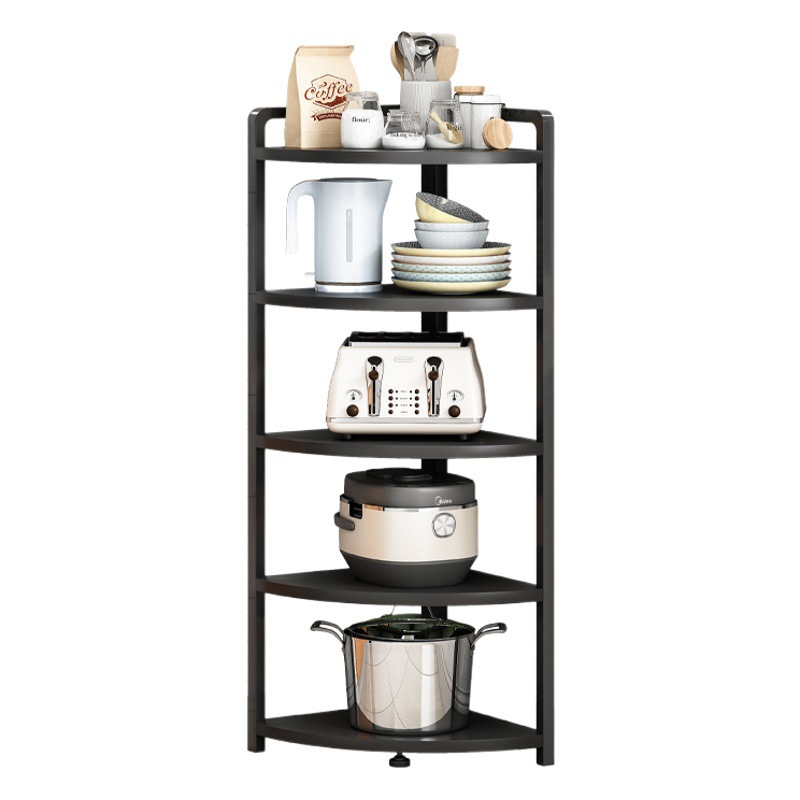 Rack de almacenamiento de esquina de cocina estante de almacenamiento de utensilios de cocina trípode de esquina estante de almacenamiento de olla de múltiples capas