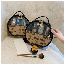 HelloKitty正版形象帆布定型化妝箱手提化妝包圓筒兩件套女包