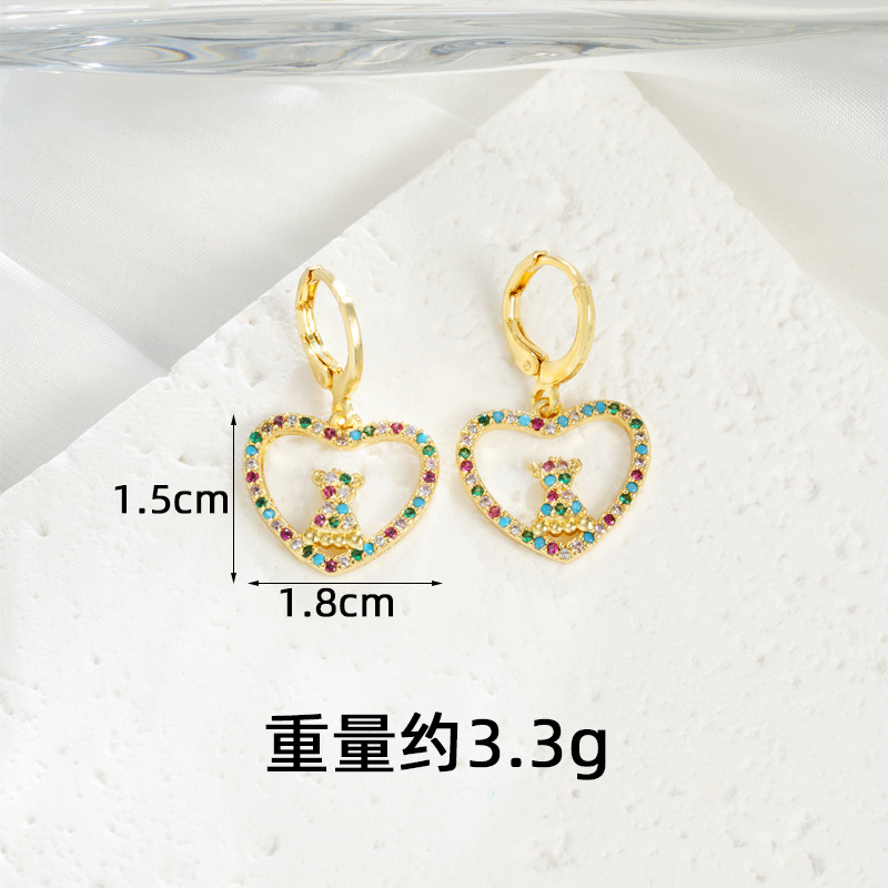 Collar de oro de arena vietnamita transfronterizo, línea de diseño, pendiente de oso en forma de corazón, lujo ligero femenino, joyería de larga duración que no se desvanece