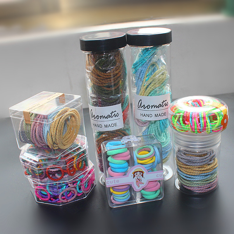 Alta banda de Pelo elástico banda de pelo de alta calidad accesorios para el cabello al por mayor simple durable con caja de almacenamiento de Internet celebridad accesorios para el cabello