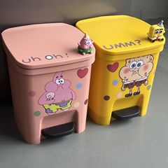 派大星ゴミ箱漫画かわいい高颜値家庭用リビングルーム寝室足踏み式カバー付き大容量トイレ