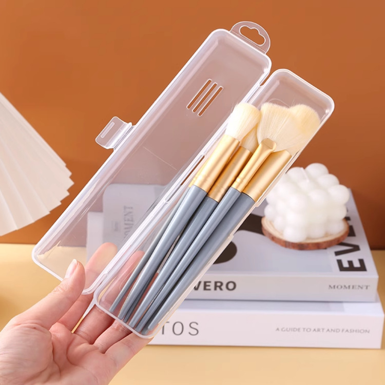 Caja de almacenamiento de cepillo de maquillaje portátil a prueba de polvo con cubierta Caja de lápiz Caja de acabado de cepillo de cejas Caja de cepillo de dientes turístico