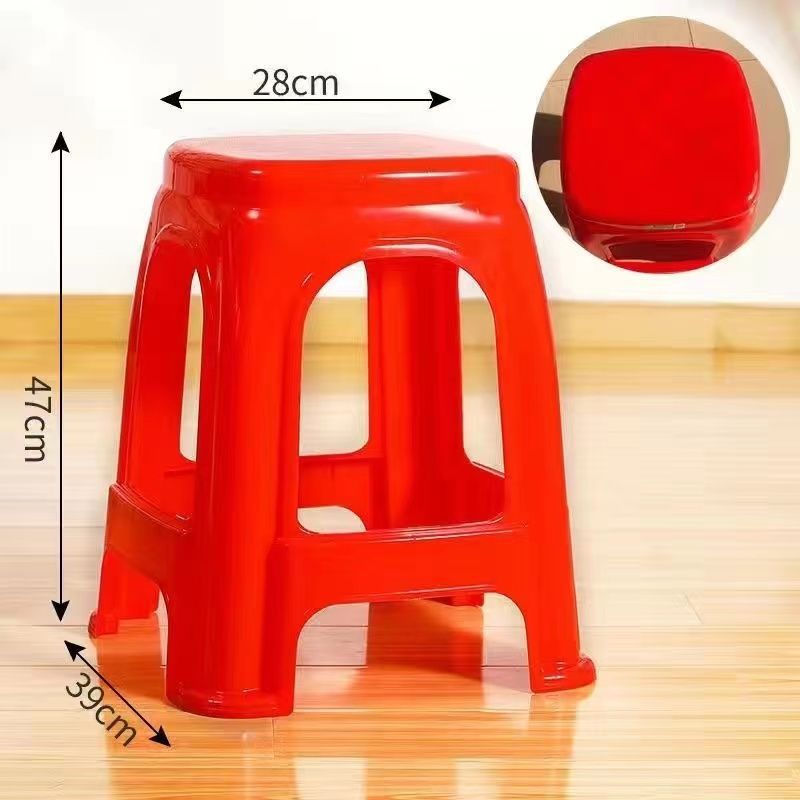 Taburetes de plástico populares para uso doméstico, sillas gruesas para adultos, taburetes altos, taburetes cuadrados para cambiar zapatos, venta directa de fábrica al por mayor. image 20