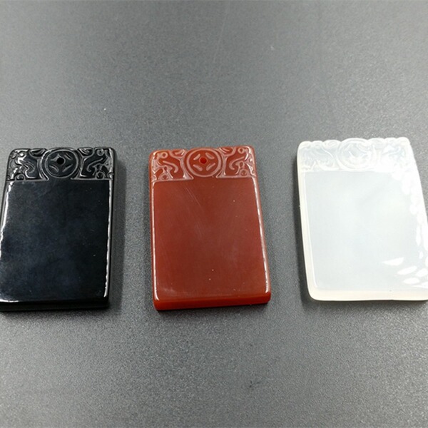 Agate protective amulet white jade