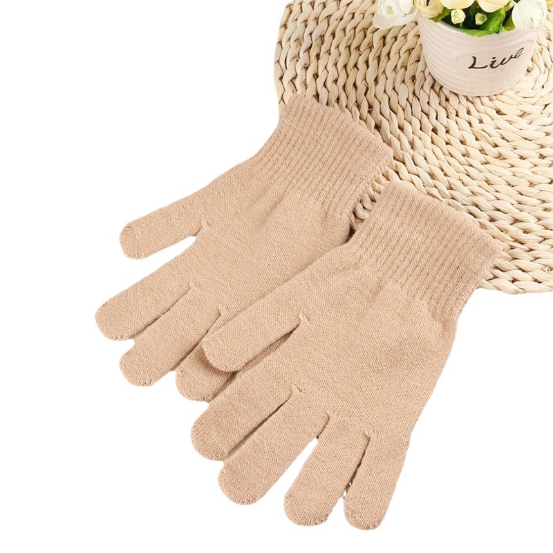 Nuevo unisex acrílico magia guantes de invierno cálido guantes de punto monocromo guantes de dedo completo logotipo imprimible