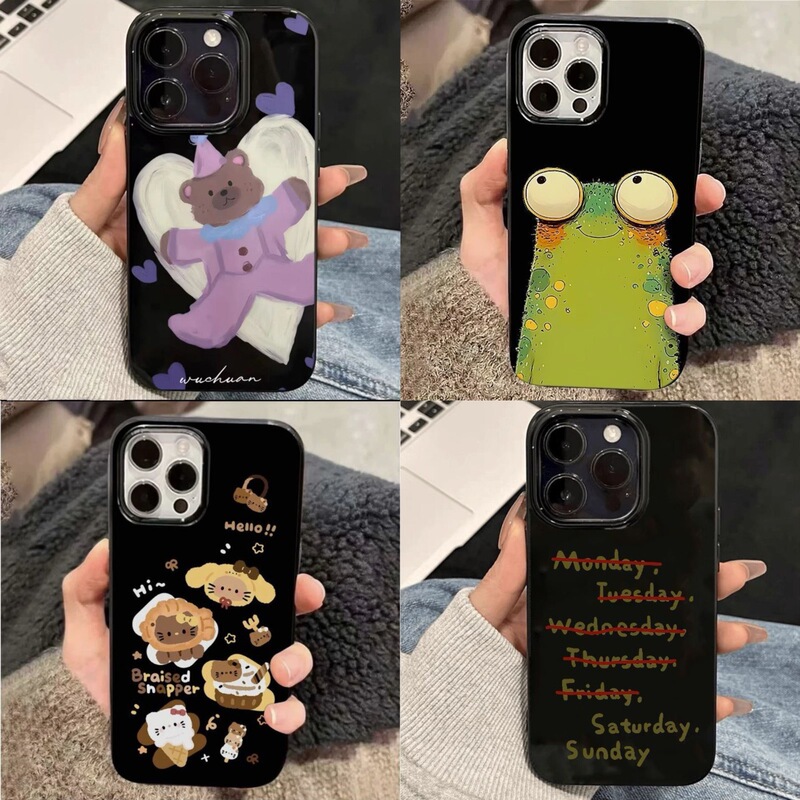 Personality creative animal apple 16/15/14/13promax mobile phone protective case 12/11 soft X/XR/8 dark