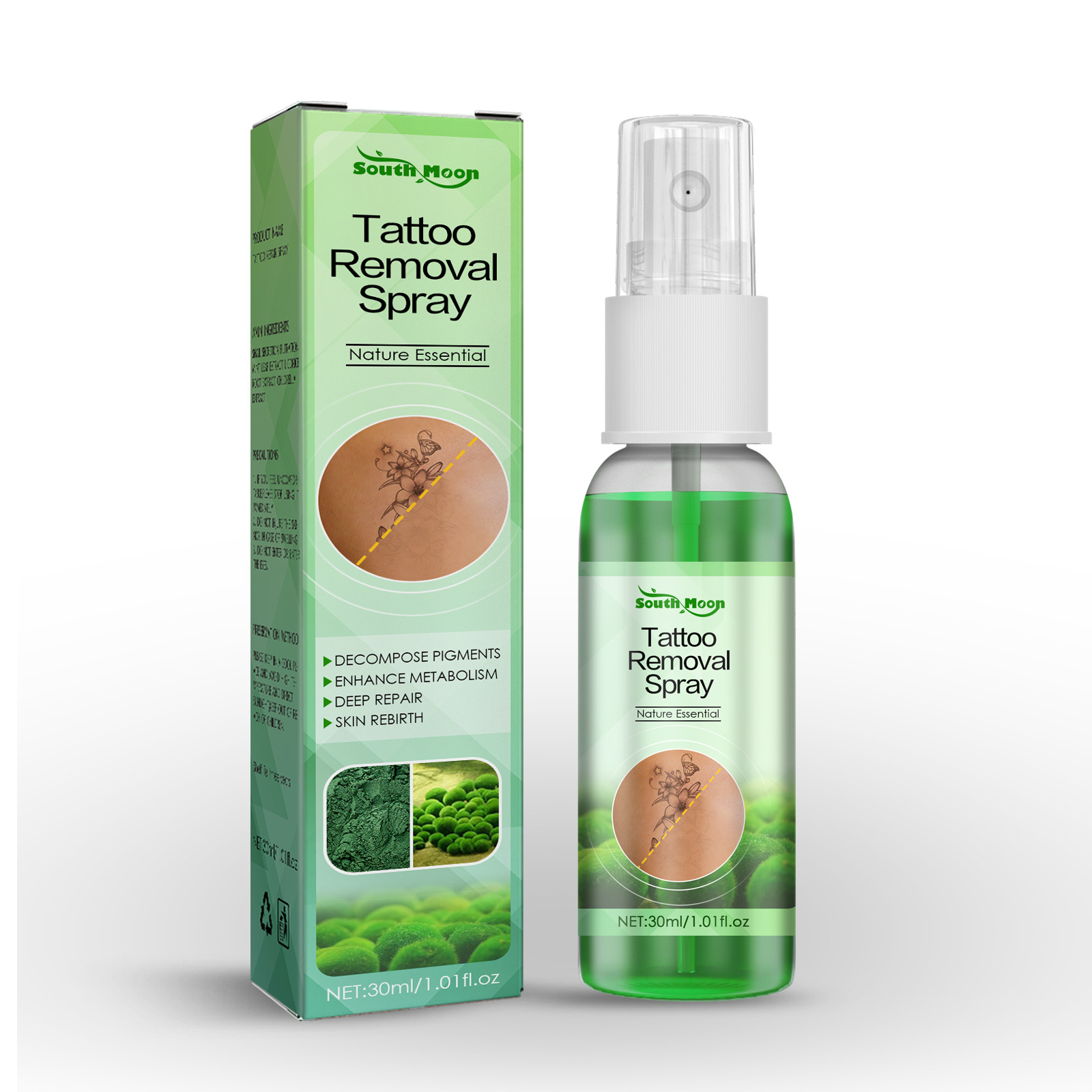 South Moon Green Algae Removal Agent Tattoo Cleaning Dimming Emblem Cleansing, Gentle and Non irritating to_voghion.com