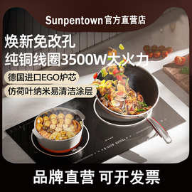 尚朋堂10A嵌入式双灶电磁炉电陶炉家用2025年新款纯铜大功率3500W