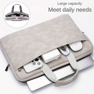 New Pu Goatskin Laptop Bag Suitable for 13inch-16inch with Delicate Feel, Splash-Proof and Shock-Proof