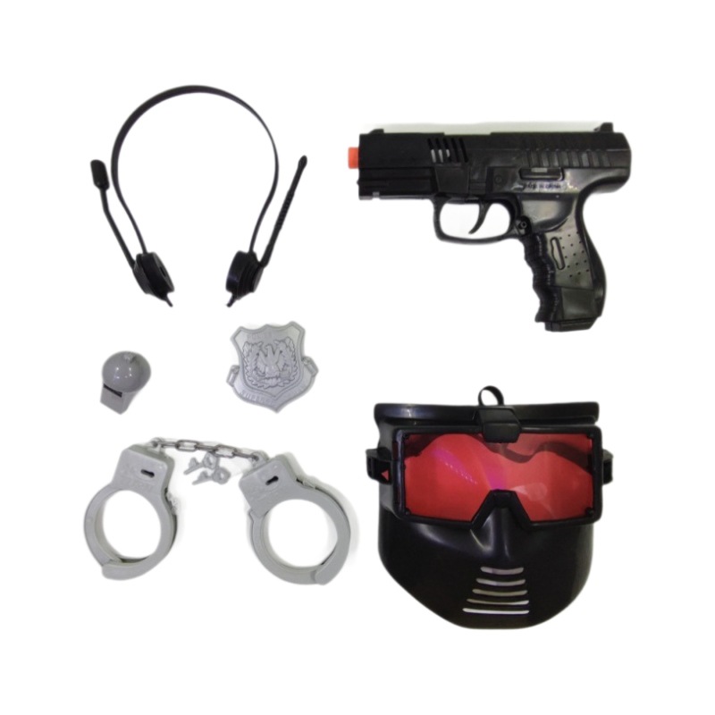 Pistola de juguete de rol infantil policial inercia mecánica combinación de pistola policial set