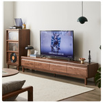 黑胡桃木电视柜现代简约矮柜樱桃木白蜡木橡木地柜小户型客厅储物