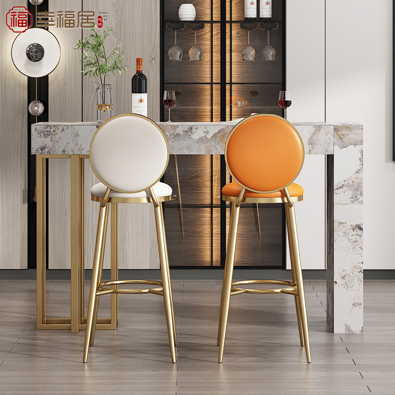 HX105 Fishbone White Modern Light Luxury Rock Slab Bar Table for Home Use, Simple High-End High-Top Bar Table for Open Kitchen