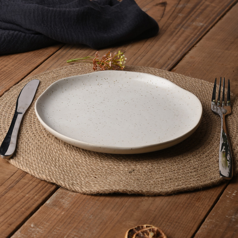 Conjunto de vajilla de cerámica retro de alto valor facial especial transfronterizo tazón de postre redondo doméstico tazón de fideos de desayuno a la Carta de sésamo tazón de fideos
