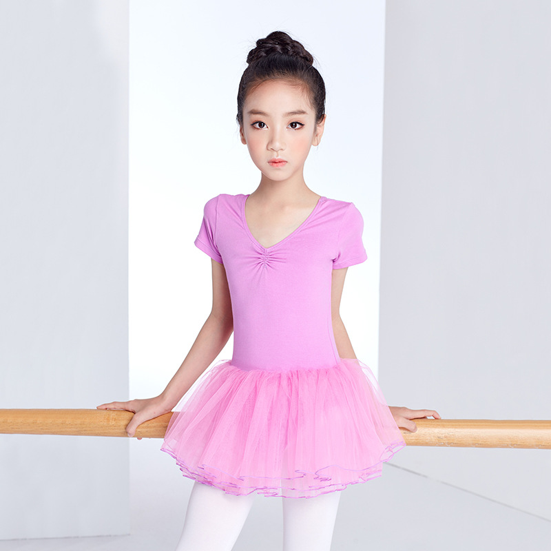 Ropa de baile niños niñas práctica ropa de manga larga hilado puffy ropa de rendimiento vestido lindo Ballet princesa vestido