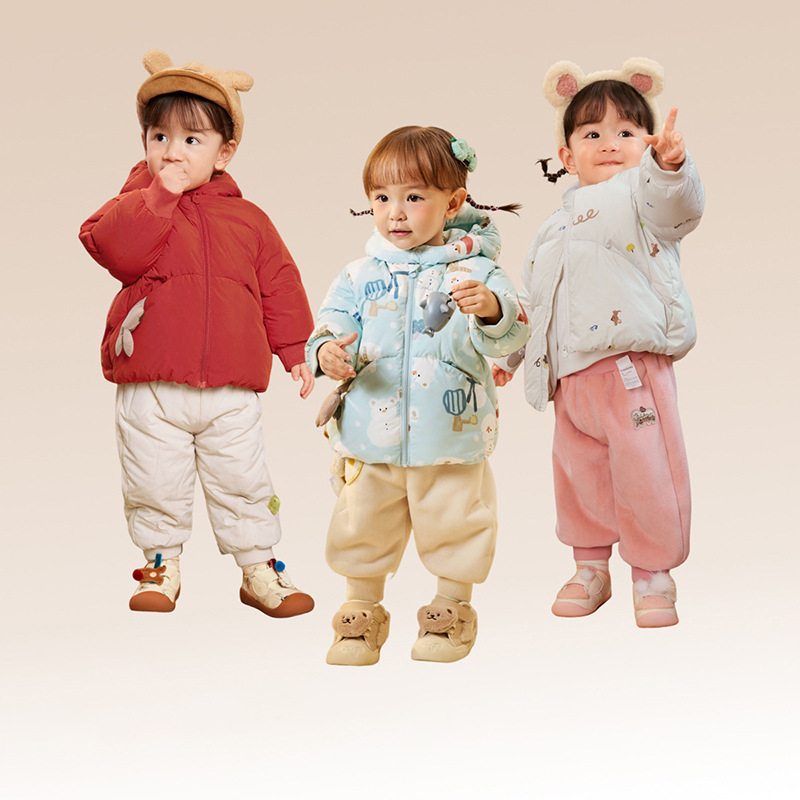 婴儿羽绒服男童秋冬季洋气新款女童短款外套保暖萌趣潮加厚