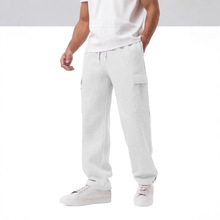 2025亚马逊跨境新款男式休闲直筒工装裤多袋美式运动抓绒长裤男装