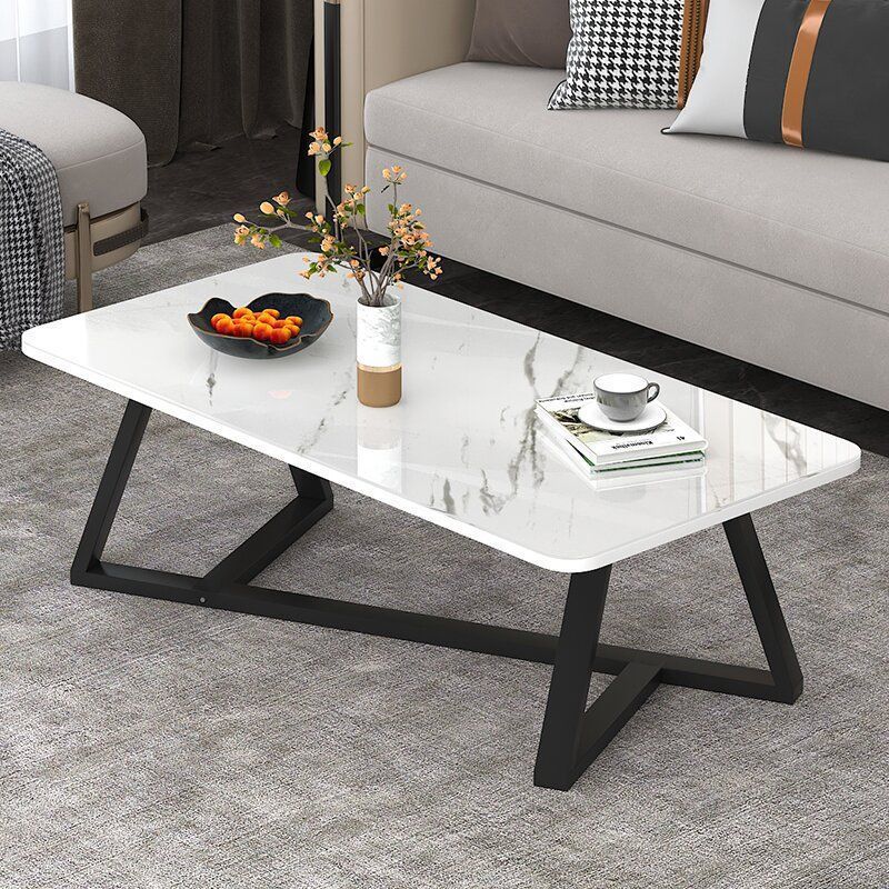 Tea table with tempered glass, minimalist modern living room home use small apartment side table Nordic light luxury office balcony tea table