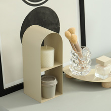 奶茶色展示架 圆拱形创意摆件 ins风桌面杂物架 铁艺玄关收纳架