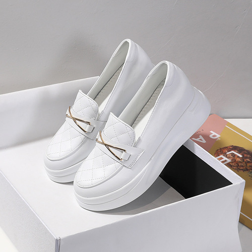  Spring New Inner Increased Loafers Women's Genuine Leather Mary Jane Women's Shoes Small Leather Shoes Nurse Shoes YH812