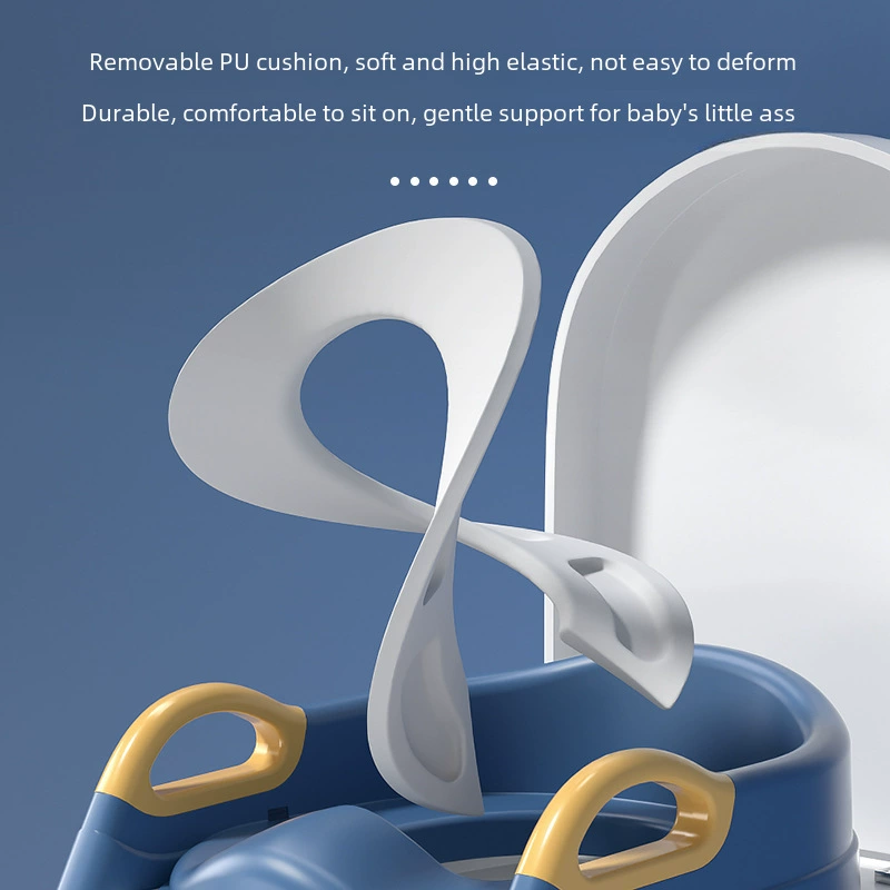 Handheld children's toilet seat with stairs