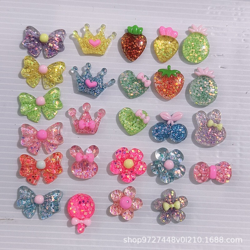 半透明のリボン樹脂アクセサリークリーム接着剤携帯電話ケース子供のリングヘアアクセサリークリエイティブ diy 手作り diy アクセサリー|undefined