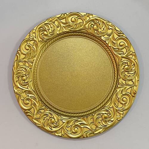  New European Pattern Dinner Plate Mat Retro Banquet Plate Banquet Plate Handmade Design Electroplating Premium Plate