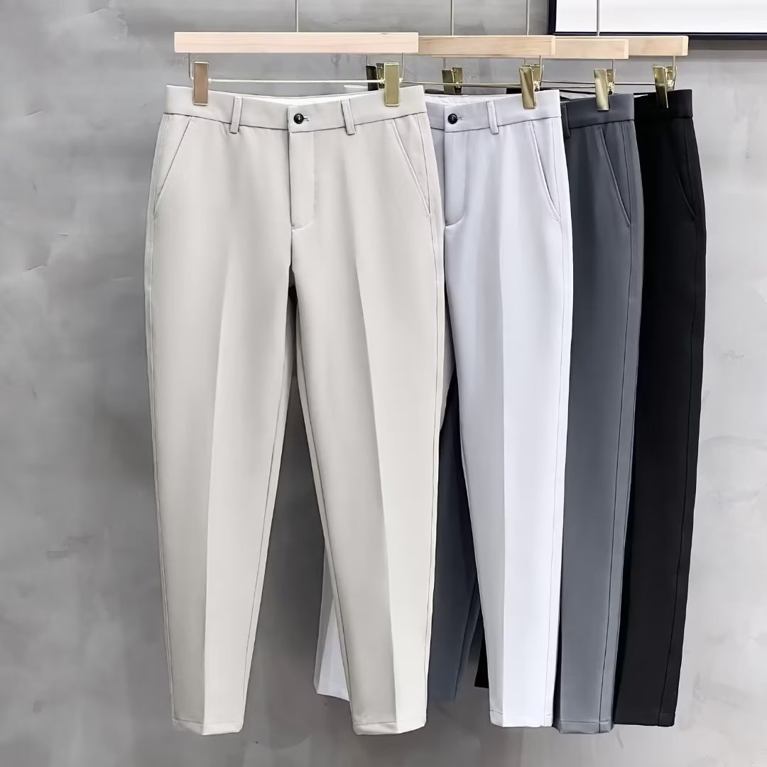 Men's Dress Pants with Drape, Slim Fit Casual Pants Wholesale, Trendy Brand, Mature Style Men's Summer Work Long Pants