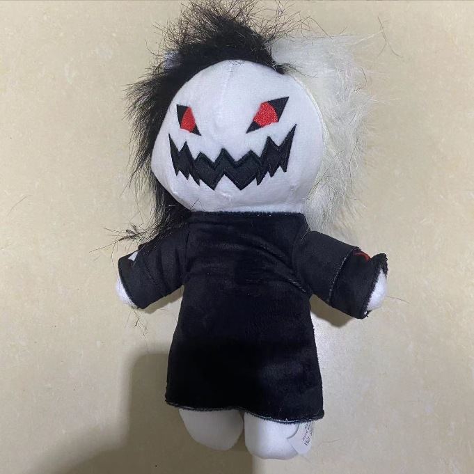 Venta caliente transfronteriza de Rusia zxc cat plush horror blanco y negro gato de dientes de halloween muñeco de peluche macho
