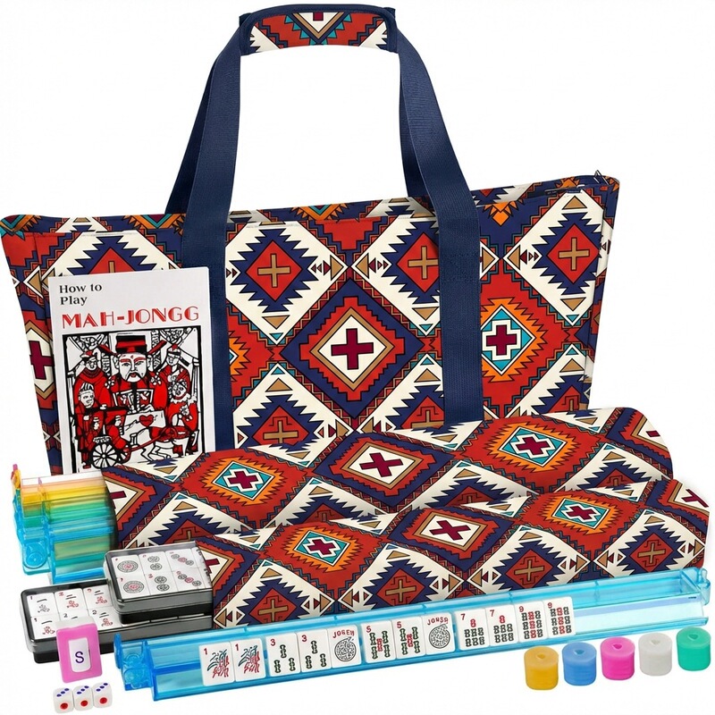 Amazon Mahjong Bag Three-Piece Set Portable Travel Makeup Bag Large Capacity Storage Makeup Bag Mahjong Storage Bag