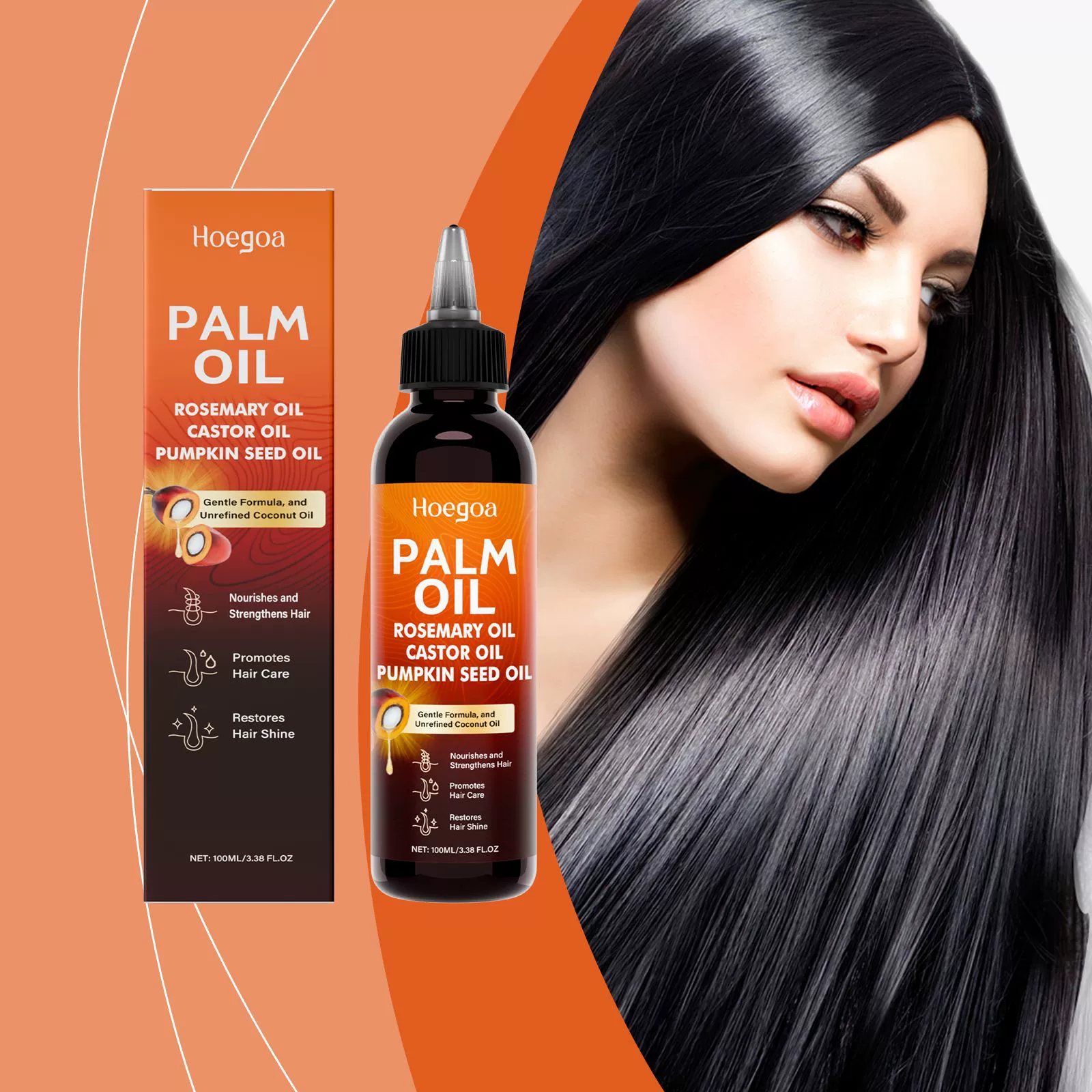 HOEGOA Питательное эфирное масло для ухода за волосами Увлажняющее и питательное эфирное масло для ухода за кожей головы Укрепляющее волосы