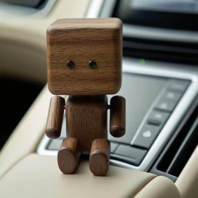 跨境 Shaking Wooden Man Figurine摇晃的木制人像 摇晃汽车装饰|undefined