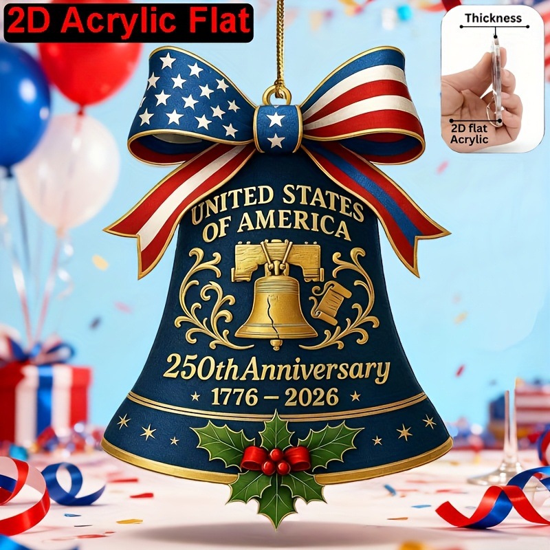 Nuevos productos transfronterizos Estados Unidos 250 aniversario Bell Ornament acrílico